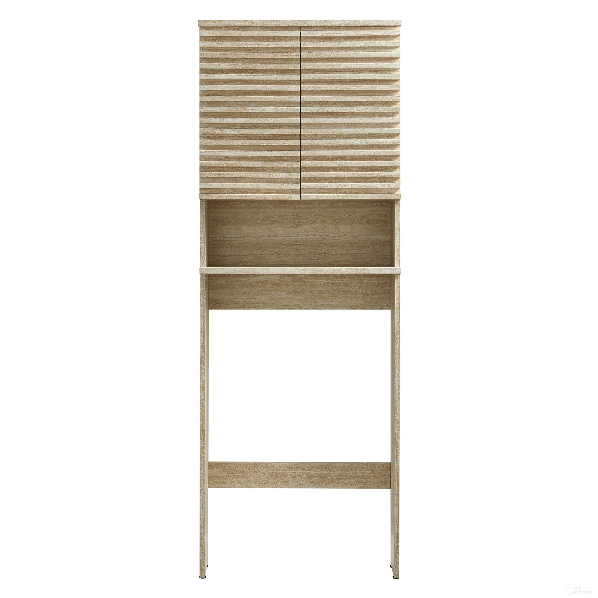 The appearance of Render Over the Toilet Faux Travertine Bathroom Storage Cabinet In Travertine designed by Modway in the modern / contemporary interior design. This travertine piece of furniture was selected by 1StopBedrooms from Render Collection to add a touch of cosiness and style into your home. Sku: EEI-7177-TRA. Material: Travertine.