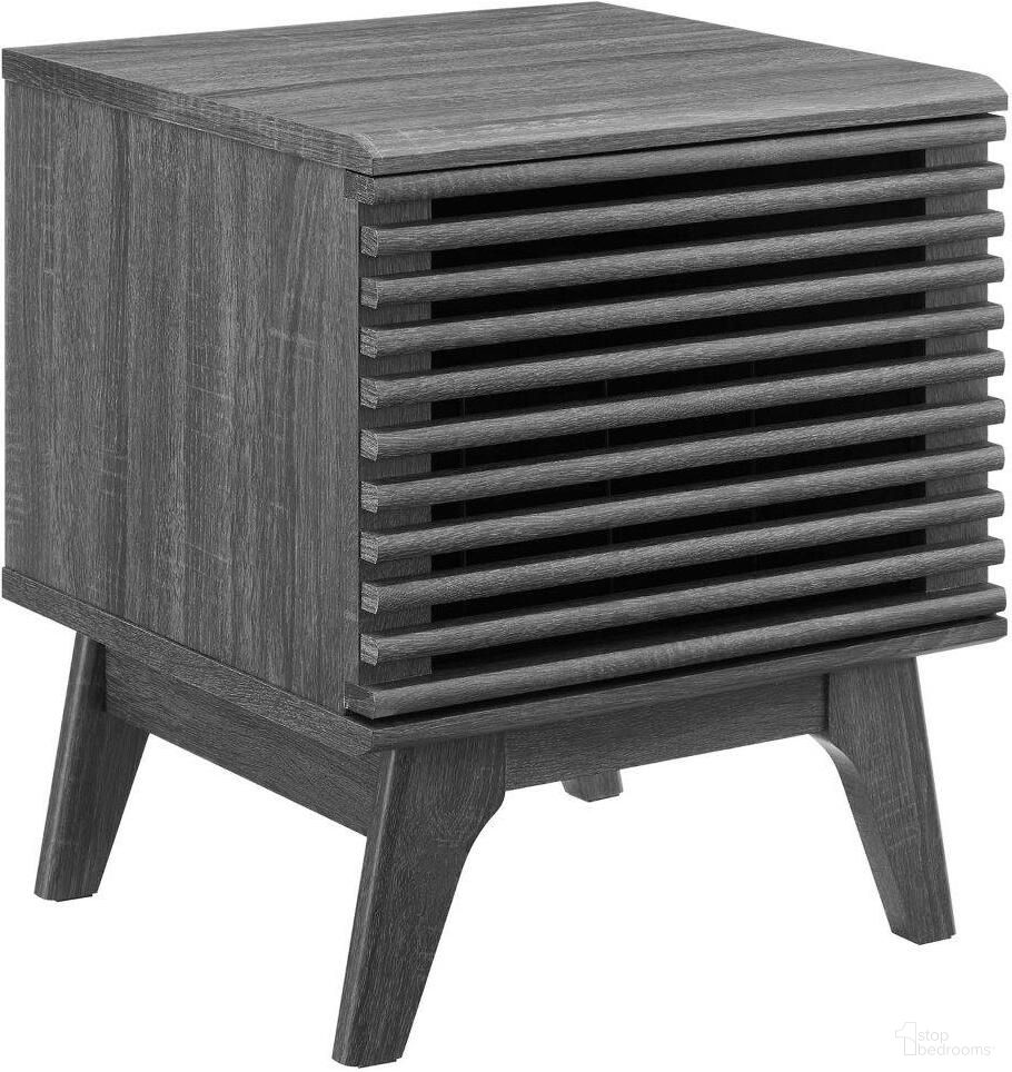 The appearance of Render Vinyl Record Display Stand In Charcoal EEI-4262-CHA designed by Modway in the modern / contemporary interior design. This charcoal piece of furniture was selected by 1StopBedrooms from Render Collection to add a touch of cosiness and style into your home. Sku: EEI-4262-CHA. Material: MDF.