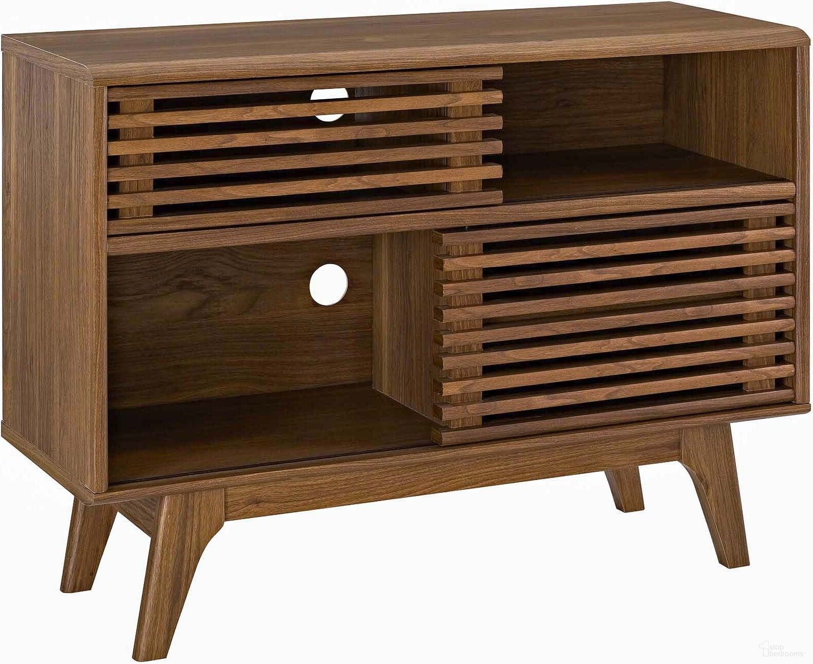 The appearance of Render Walnut Display Stand designed by Modway in the modern / contemporary interior design. This walnut piece of furniture was selected by 1StopBedrooms from Render Collection to add a touch of cosiness and style into your home. Sku: EEI-2542-WAL. Material: MDF.