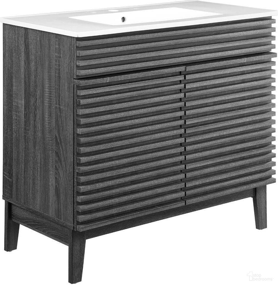 Render White Charcoal 36 Inch Bathroom Vanity by Modway | 1StopBedrooms