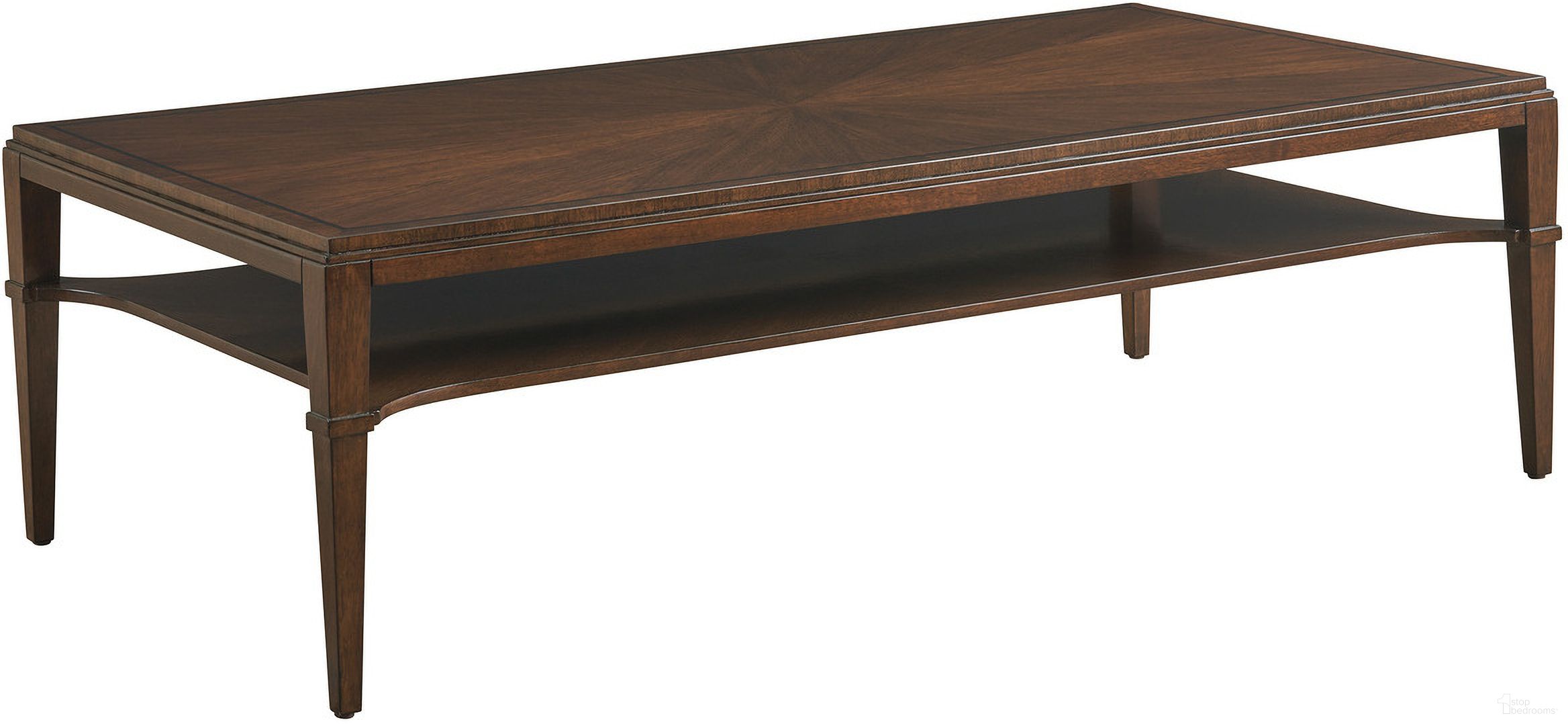 The appearance of Rendezvous Andora Starburst Cocktail Table In Brown designed by Lexington in the transitional interior design. This brown piece of furniture was selected by 1StopBedrooms from Rendezvous Collection to add a touch of cosiness and style into your home. Sku: 743-949. Material: Wood.