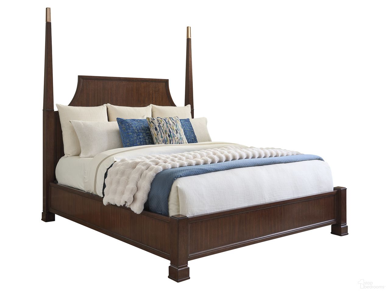 The appearance of Rendezvous Essex California King Poster Bed In Brown designed by Lexington in the transitional interior design. This brown piece of furniture was selected by 1StopBedrooms from Rendezvous Collection to add a touch of cosiness and style into your home. Sku: 743-175C. Bed Type: Poster Bed. Bed Size: California King. Material: Walnut.