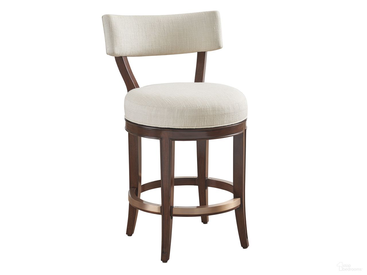 The appearance of Rendezvous Giles Counter Stool In Cream designed by Lexington in the transitional interior design. This cream piece of furniture was selected by 1StopBedrooms from Rendezvous Collection to add a touch of cosiness and style into your home. Sku: 743-895-01. Material: Fabric.