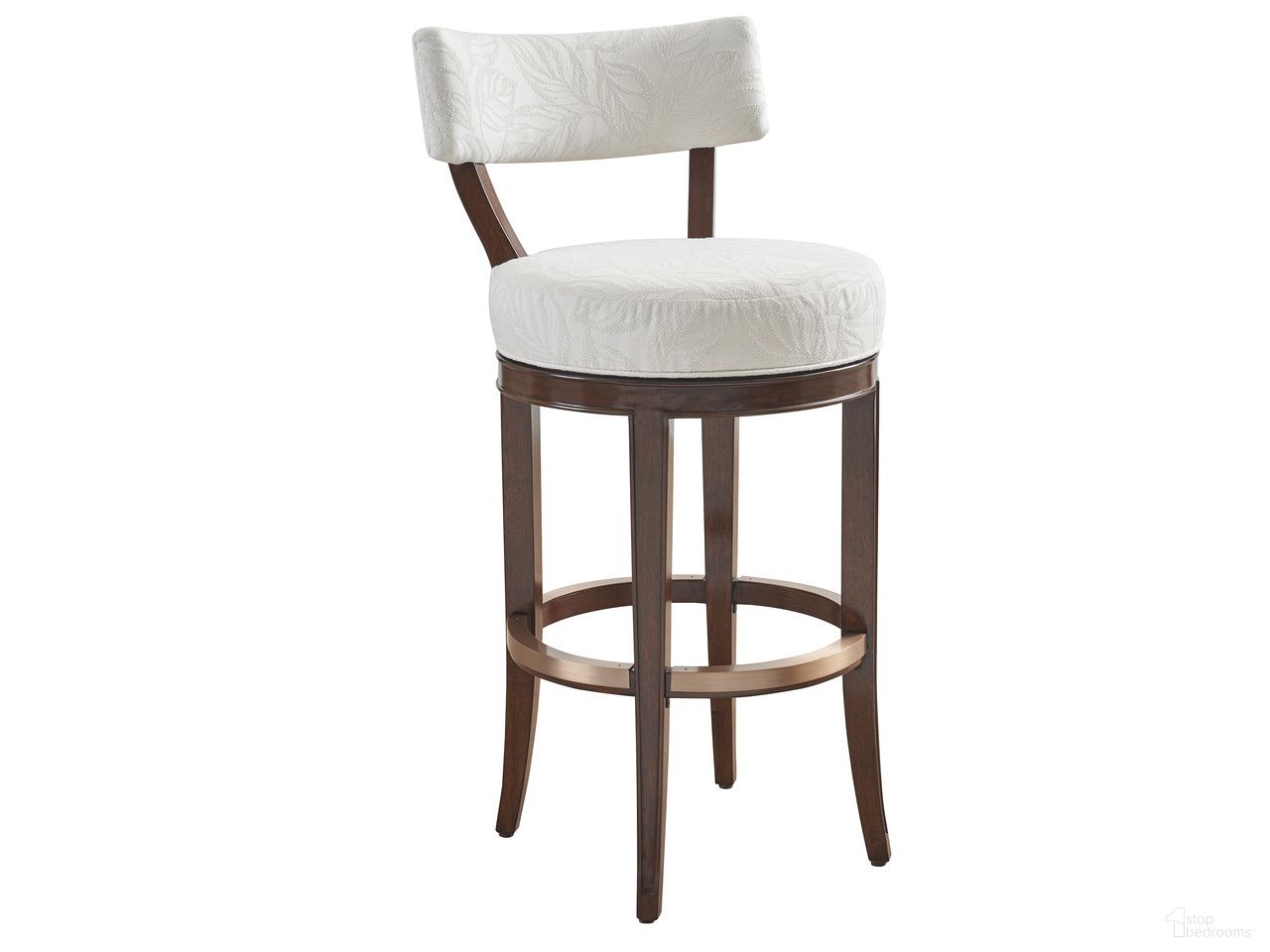 The appearance of Rendezvous Giles Upholstered Swivel Barstool designed by Lexington in the transitional interior design. This white piece of furniture was selected by 1StopBedrooms from Rendezvous Collection to add a touch of cosiness and style into your home. Sku: 743-896-60.