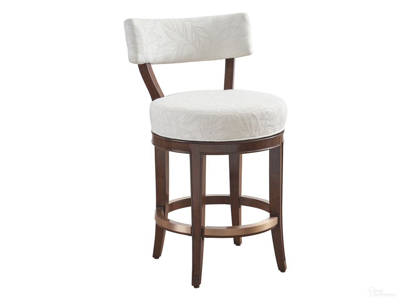 The appearance of Rendezvous Giles Upholstered Swivel Counter Stool designed by Lexington in the traditional interior design. This white piece of furniture  was selected by 1StopBedrooms from Rendezvous Collection to add a touch of cosiness and style into your home. Sku: 743-895-60.