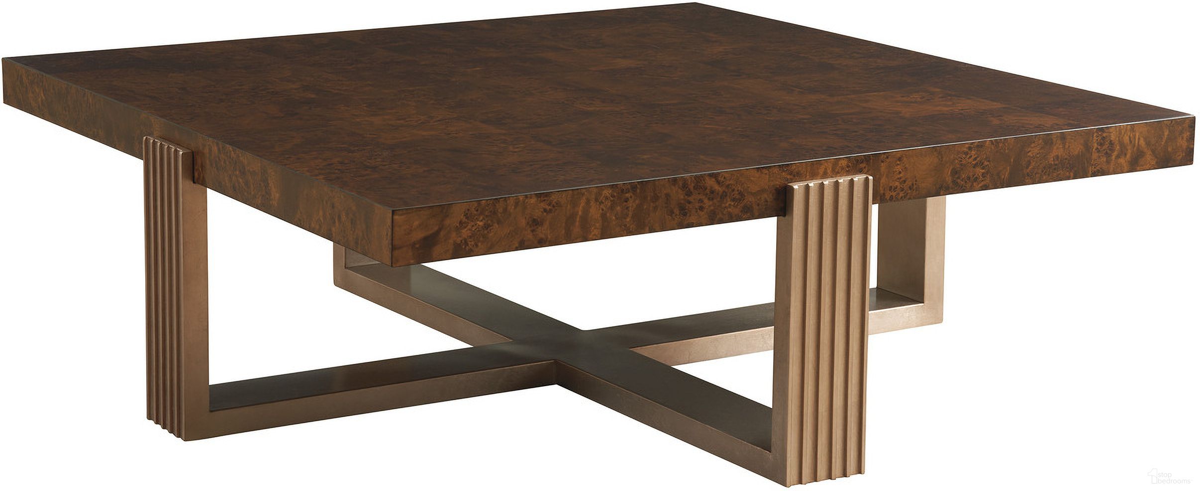 The appearance of Rendezvous Holloway Square Cocktail Table In Brown designed by Lexington in the transitional interior design. This brown piece of furniture  was selected by 1StopBedrooms from Rendezvous Collection to add a touch of cosiness and style into your home. Sku: 743-947. Material: Wood.
