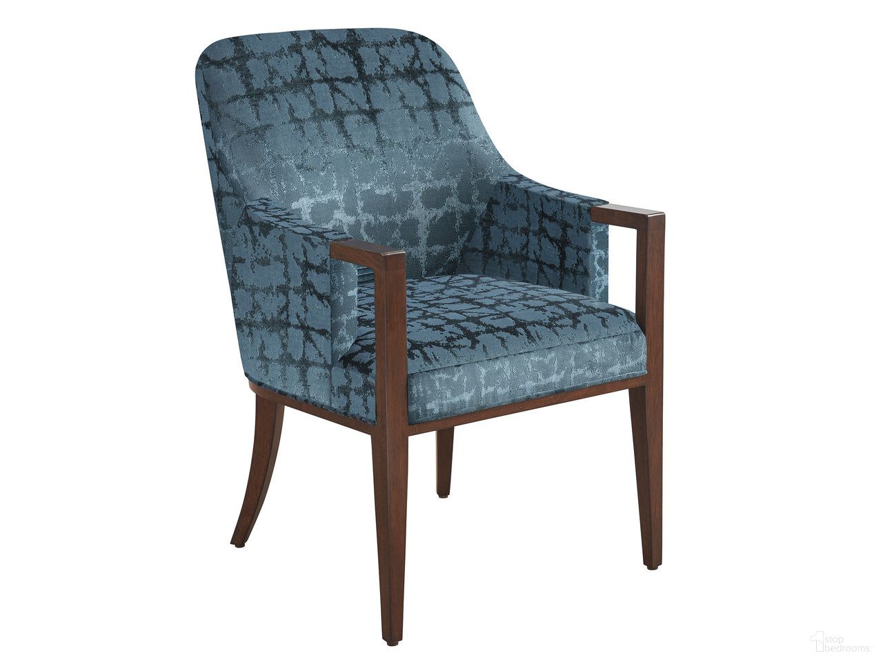 The appearance of Rendezvous Lambeth Upholstered Arm Chair designed by Lexington in the transitional interior design. This blue piece of furniture  was selected by 1StopBedrooms from Rendezvous Collection to add a touch of cosiness and style into your home. Sku: 743-883-60. Chair Type: Arm Chair.