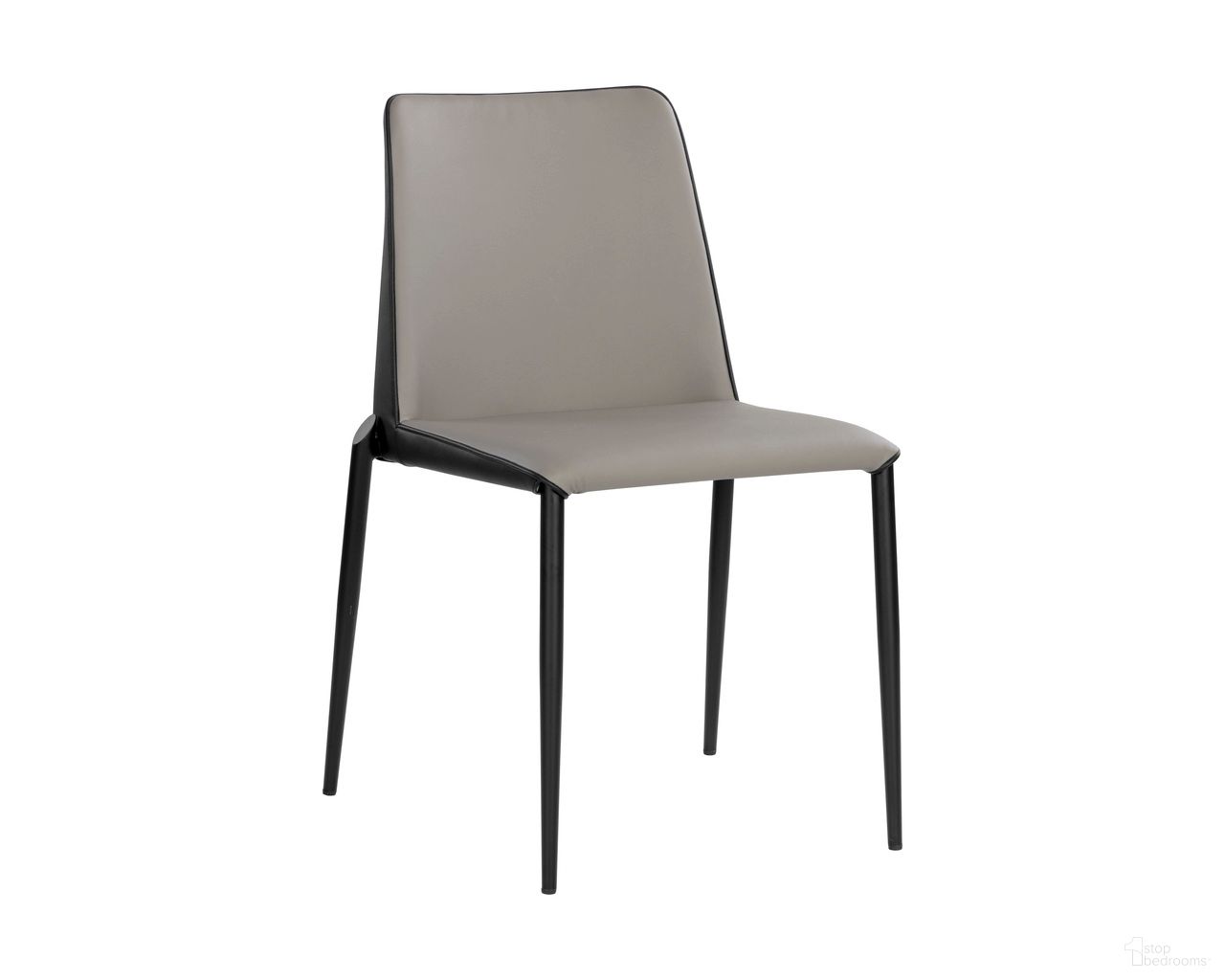 Renee Stackable Dining Chair Set of 2 In Dillon Stratus and Dillon Black