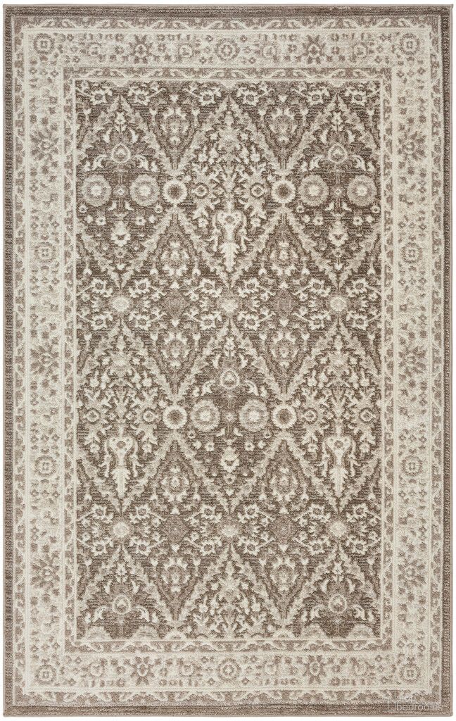 Renewed 3'11" x 5'11" Indoor Rug In Mocha and Ivory