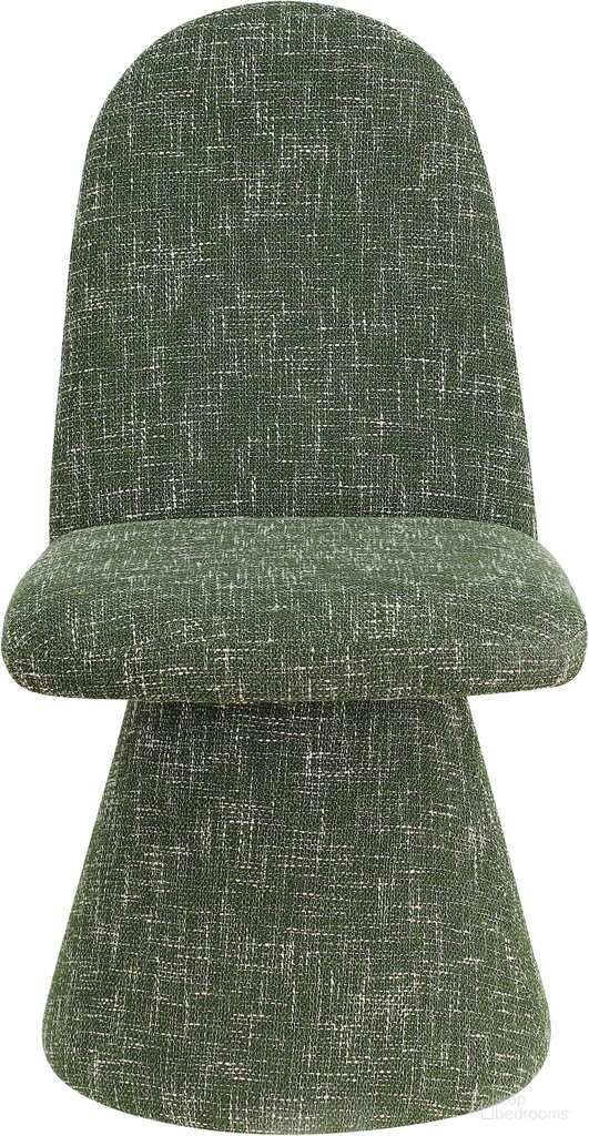 The appearance of Renuar Dining Chair Set of 2 In Green designed by Meridian in the modern / contemporary interior design. This green piece of furniture  was selected by 1StopBedrooms from Renuar Collection to add a touch of cosiness and style into your home. Sku: 869Green-C. Material: Fabric. Chair Type: Side Chair.