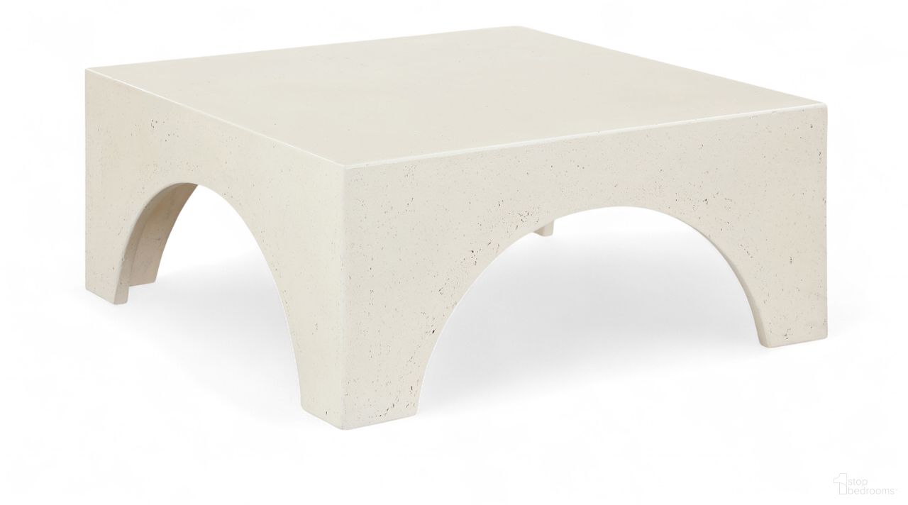 The appearance of Renza Concrete and Fiberglass Indoor/Outdoor Coffee Table In Cream designed by Meridian in the modern / contemporary interior design. This cream piece of furniture  was selected by 1StopBedrooms from Renza Collection to add a touch of cosiness and style into your home. Sku: 99051Cream-CT. Material: Concrete.