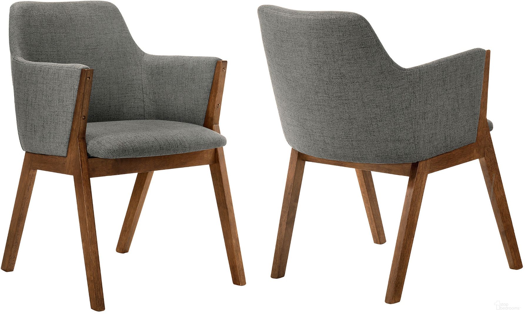 The appearance of Renzo Charcoal Fabric and Walnut Wood Dining Side Chair Set of 2 designed by Armen Living in the modern / contemporary interior design. This charcoal piece of furniture was selected by 1StopBedrooms from Renzo Collection to add a touch of cosiness and style into your home. Sku: LCRESIWACH. Material: Rubberwood. Chair Type: Side Chair.