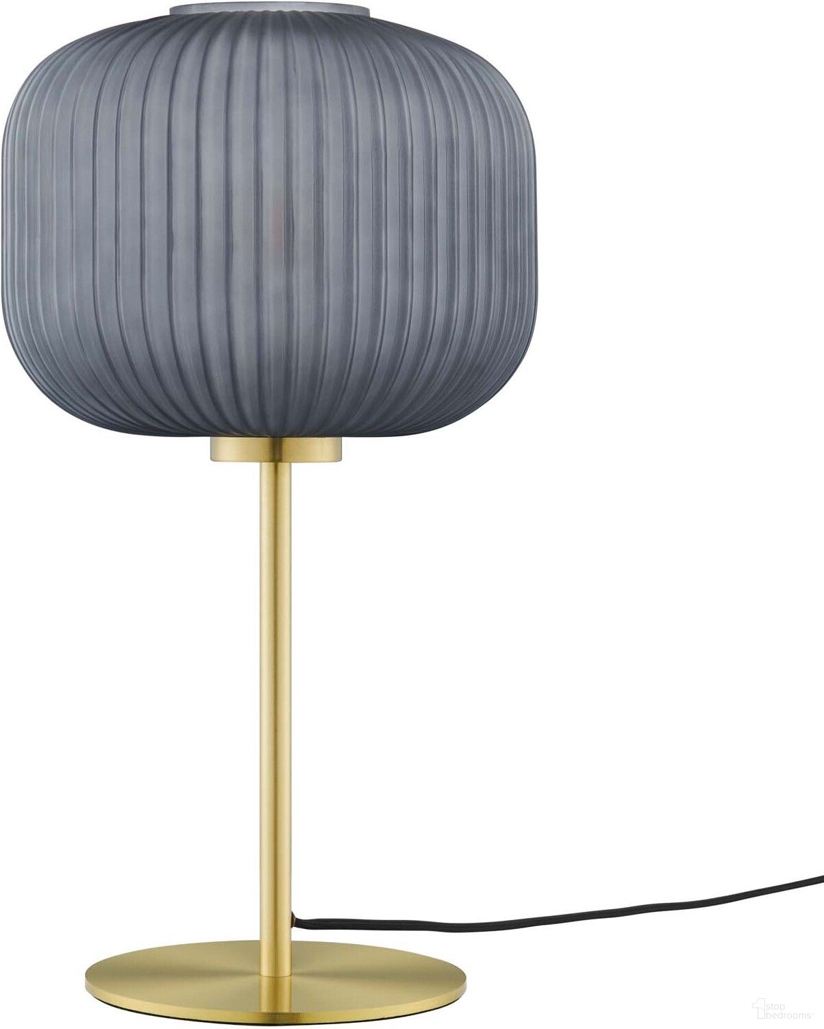 Reprise Sphere Glass and Metal Table Lamp In Brass EEI-5622-BLK-SBR