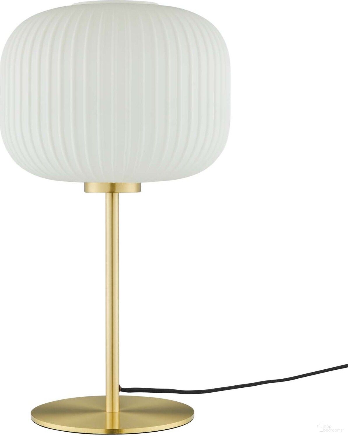 Reprise Sphere Glass and Metal Table Lamp In Brass EEI-5622-WHI-SBR
