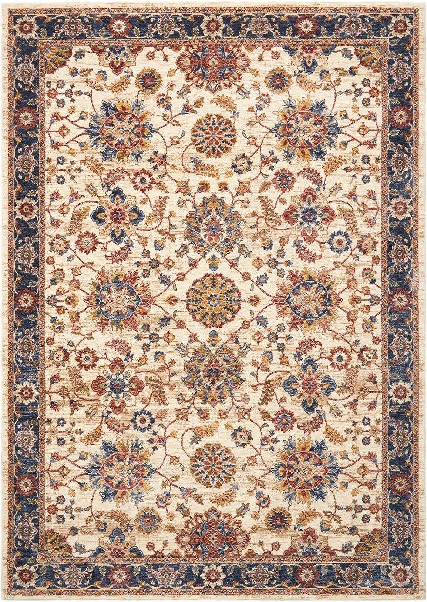The appearance of Reseda 5'3" x 7'6" Area Rug In Cream and Beige designed by Nourison in the traditional interior design. This cream and beige piece of furniture was selected by 1StopBedrooms from Reseda Collection to add a touch of cosiness and style into your home. Sku: 99446149732. Material: Polyester.