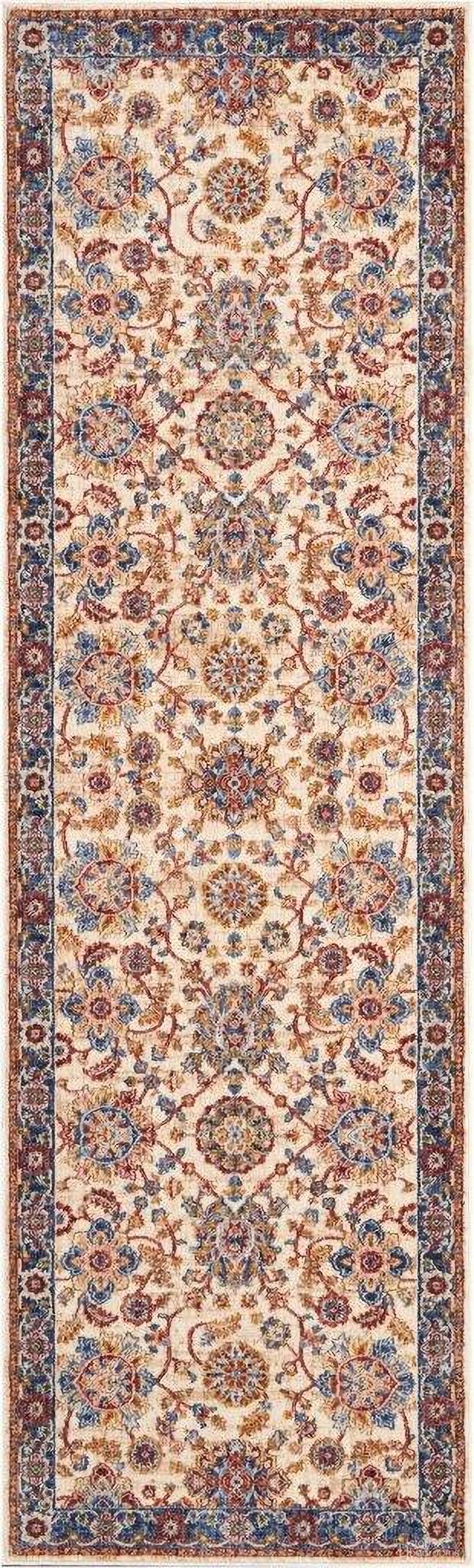 The appearance of Reseda 2'3" x 7'6" Runner Area Rug In Cream and Beige designed by Nourison in the traditional interior design. This cream and beige piece of furniture was selected by 1StopBedrooms from Reseda Collection to add a touch of cosiness and style into your home. Sku: 99446147493. Material: Polyester.