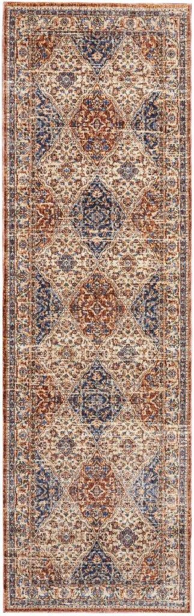 The appearance of Reseda Multicolor 2'3" x 7'6" Runner Area Rug designed by Nourison in the traditional interior design. This multicolor piece of furniture was selected by 1StopBedrooms from Reseda Collection to add a touch of cosiness and style into your home. Sku: 99446174116. Material: Polyester.