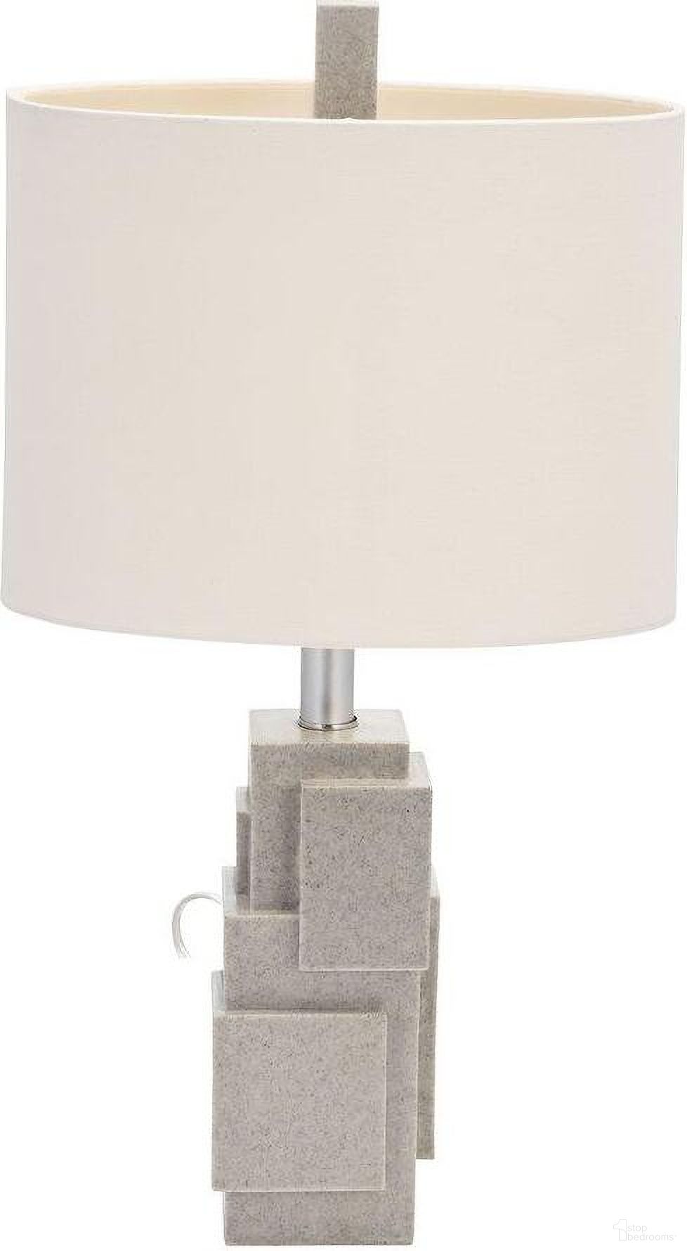 Resin 21 Inch Blocks Table Lamp In Gray