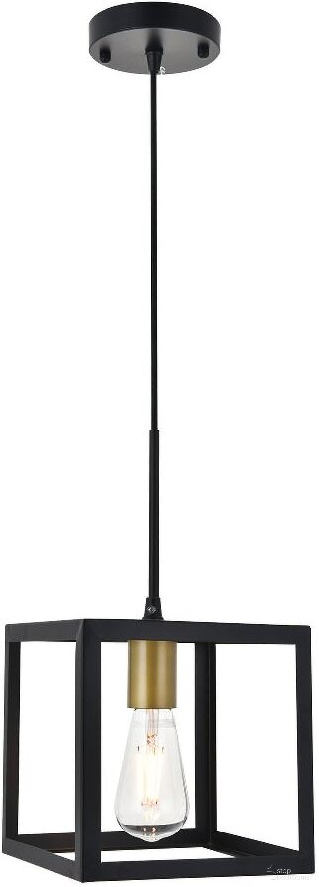 Resolute 1 Light Brass And Black Pendant LD4063D8BRB