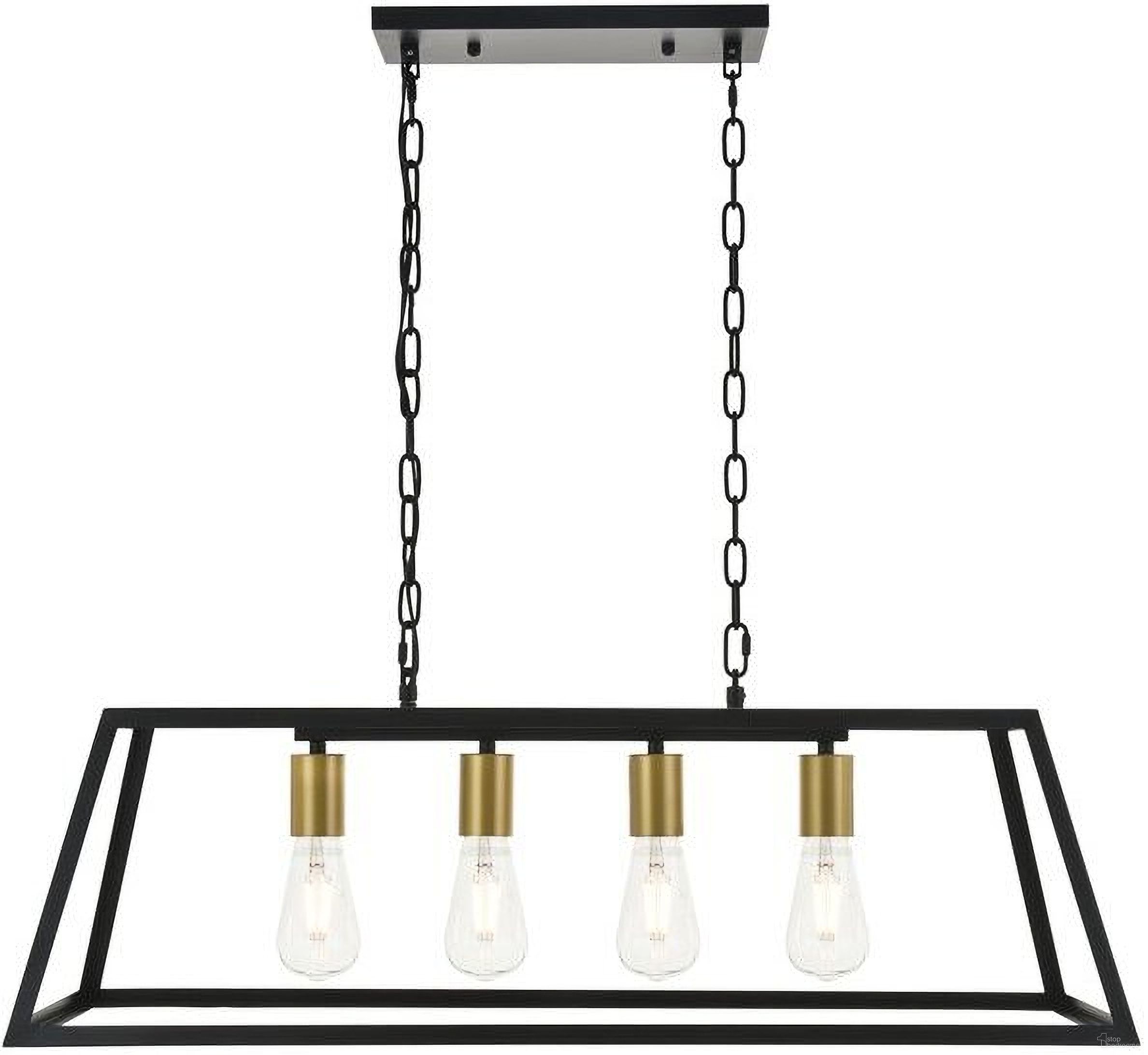 Resolute 4 Light Brass And Black Pendant
