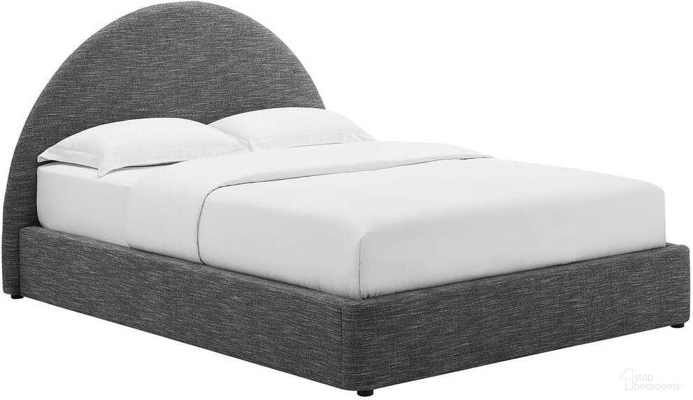 The appearance of Resort Upholstered Fabric Arched Round King Platform Bed In Slate designed by Modway in the modern / contemporary interior design. This slate piece of furniture was selected by 1StopBedrooms from Resort Collection to add a touch of cosiness and style into your home. Sku: MOD-7134-HSL-1;MOD-7134-HSL-2. Bed Type: Platform Bed. Material: Wood. Bed Size: King.