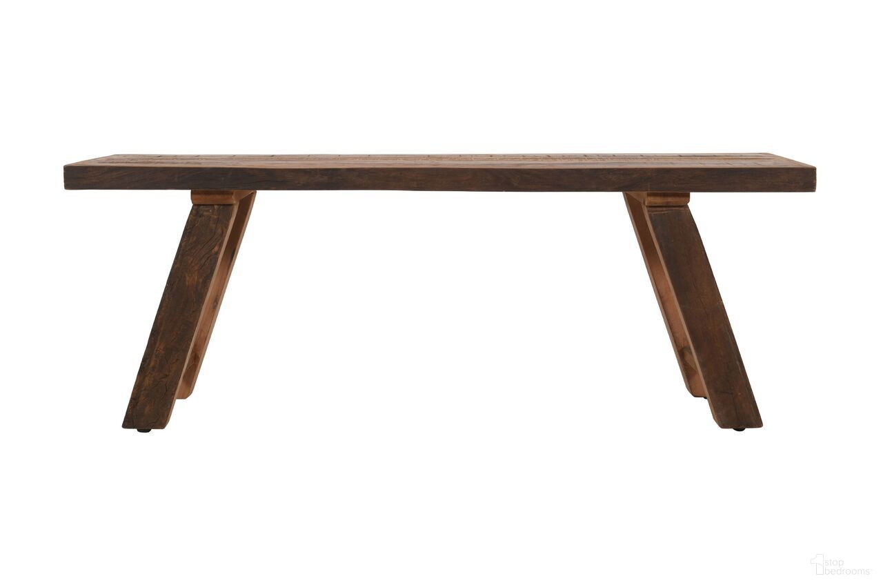 The appearance of Reston 48 Inch Reclaimed Dining Bench In Dark Brown designed by Jofran in the rustic / southwestern interior design. This dark brown piece of furniture  was selected by 1StopBedrooms from Reclamation Collection to add a touch of cosiness and style into your home. Sku: 23-RESTON. Material: Acacia.