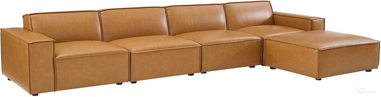 Restore 5-Piece Vegan Leather Sectional Sofa EEI-4711-TAN