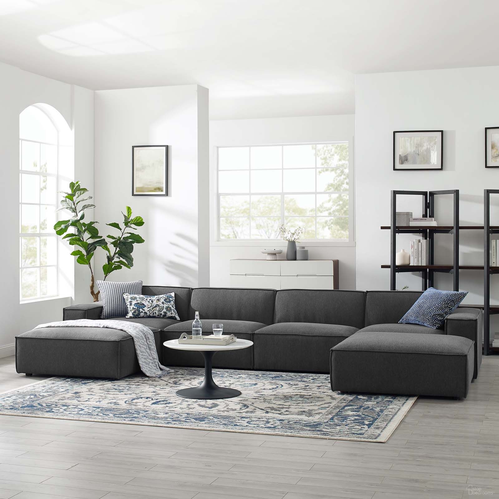 Restore 6-Piece Sectional Sofa In Charcoal EEI-4116-CHA