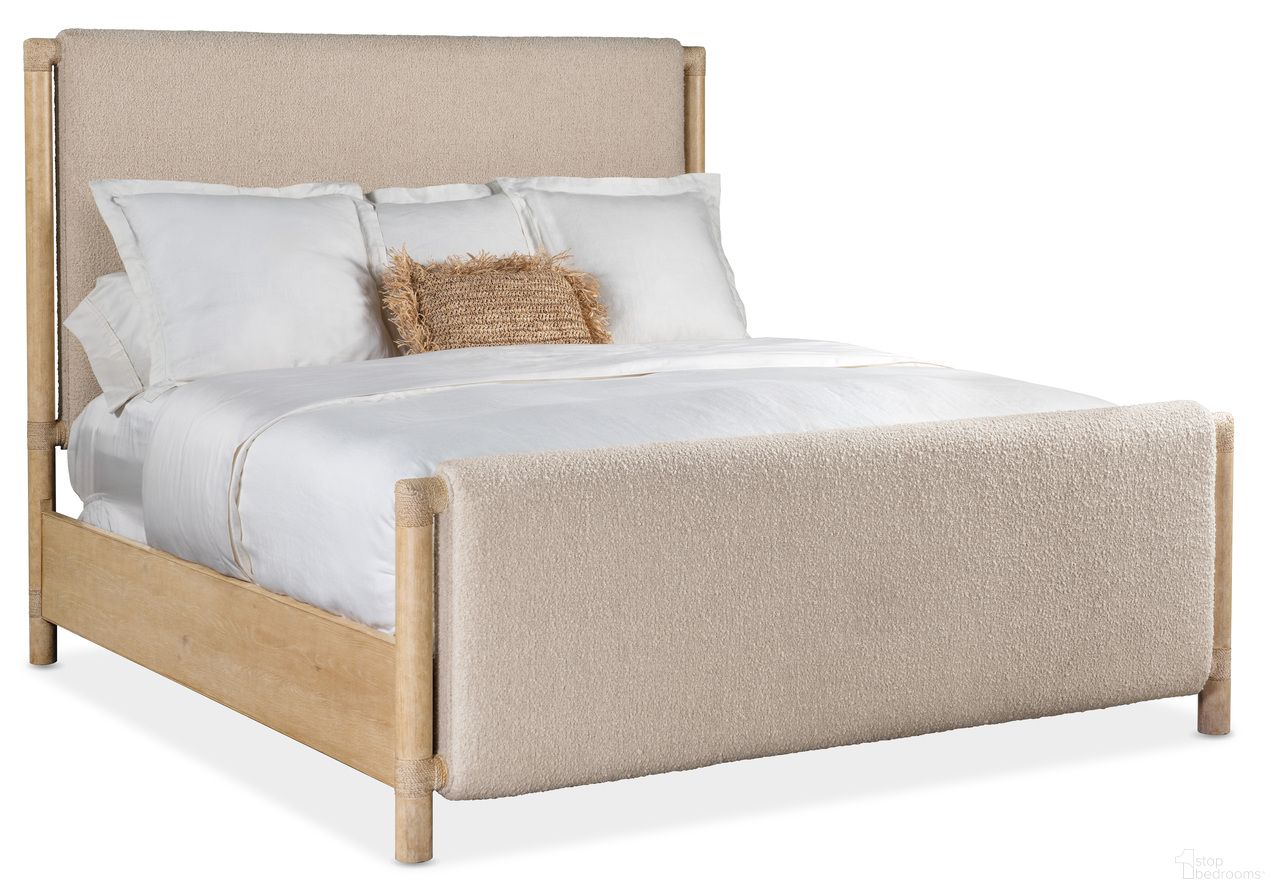The appearance of Retreat Queen Upholstered Panel Bed In Beige designed by Hooker in the transitional interior design. This beige piece of furniture  was selected by 1StopBedrooms from Retreat Collection to add a touch of cosiness and style into your home. Sku: 6950-90351-80;6950-90352-80;6950-90353-80. Bed Type: Panel Bed. Material: Wood. Bed Size: Queen.