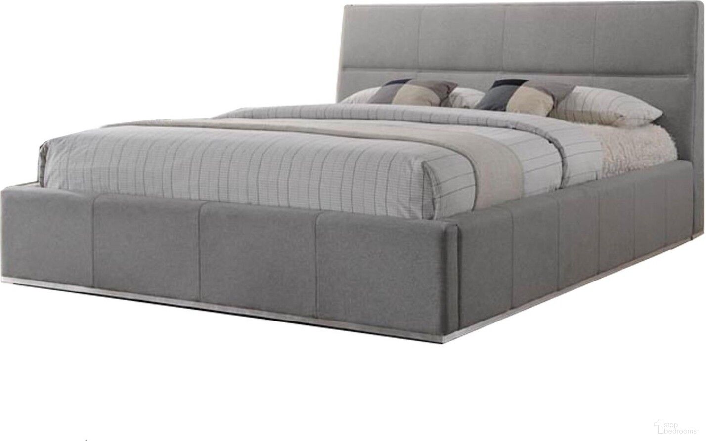 The appearance of Reve Gray Fabric Queen Bed designed by Mobital in the modern / contemporary interior design. This gray piece of furniture  was selected by 1StopBedrooms from Reve Collection to add a touch of cosiness and style into your home. Sku: BED-REVE-GREY-QUEEN. Bed Type: Platform Bed. Material: Fabric. Bed Size: Queen.
