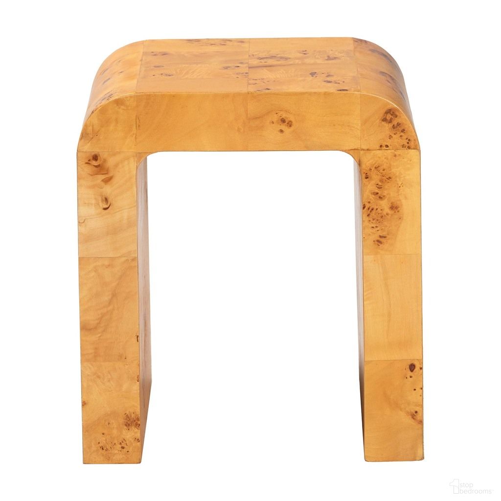 The appearance of Revelle Natural Wood End Table In Mappa Burl designed by Baxton Studio in the modern / contemporary interior design. This mappa burl piece of furniture was selected by 1StopBedrooms from Revelle Collection to add a touch of cosiness and style into your home. Sku: SVN-1140-Natural Burl Op1-Okin-ET. Material: Burl Veneer.