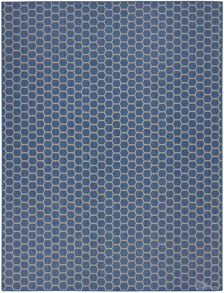Reversible 9' x 12' Indoor Outdoor Rug In Blue
