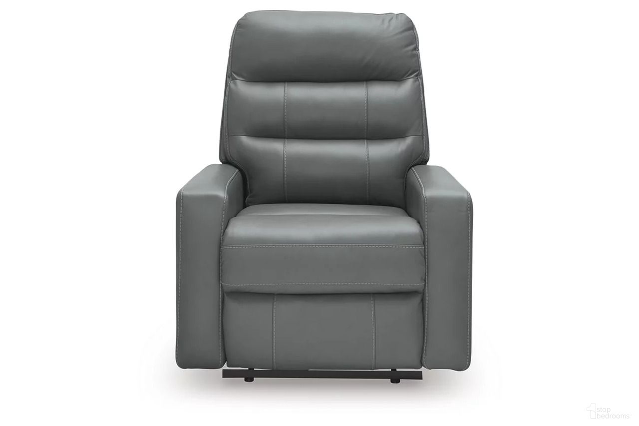 The appearance of Revival Status Power Recliner In Tideon designed by Signature Design by Ashley in the modern / contemporary interior design. This tideon piece of furniture  was selected by 1StopBedrooms from Revival Status Collection to add a touch of cosiness and style into your home. Sku: NCU1350113. Material: Leather Match.