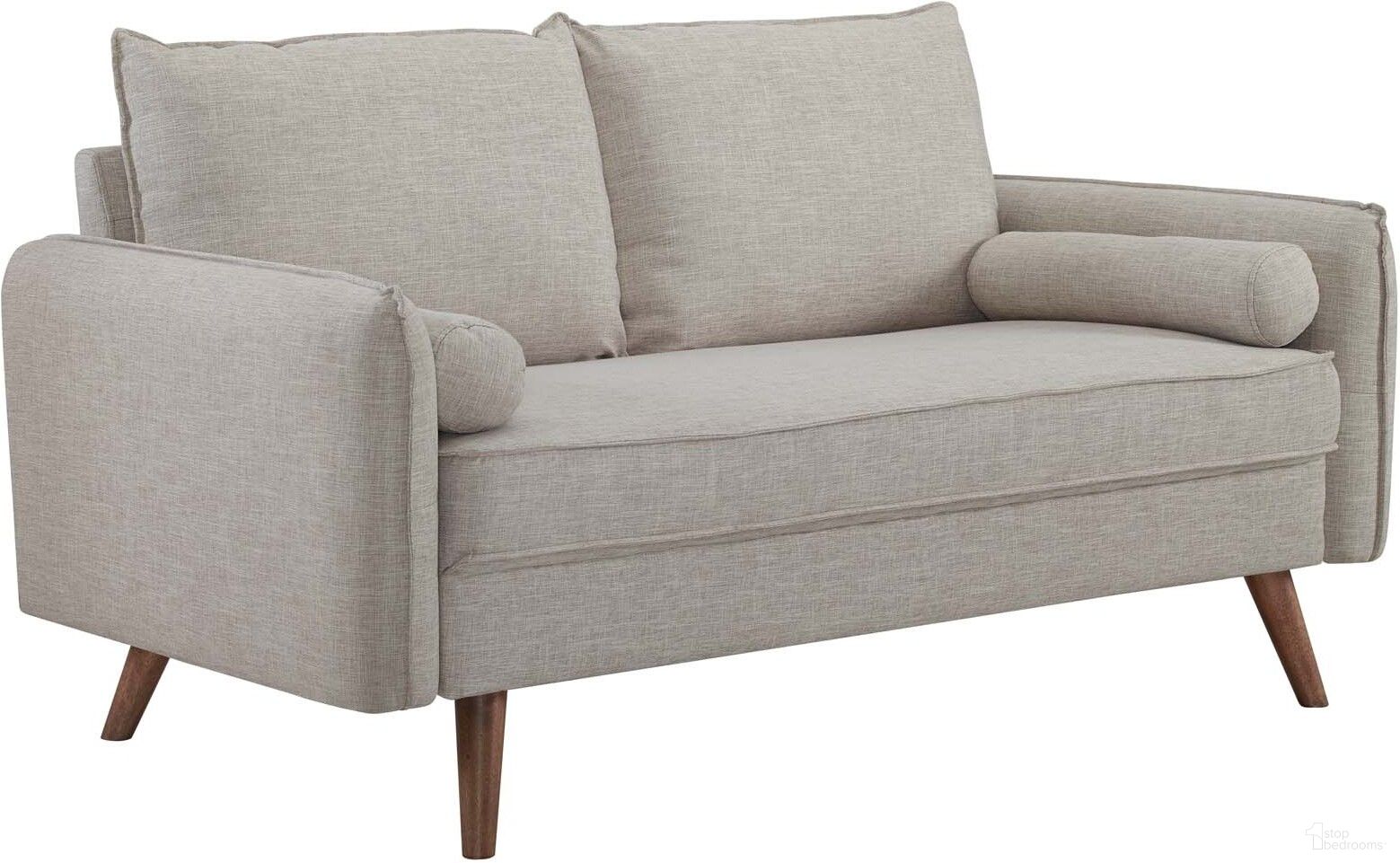 The appearance of Revive Beige Upholstered Fabric Loveseat EEI-3091-BEI designed by Modway in the modern / contemporary interior design. This beige piece of furniture  was selected by 1StopBedrooms from Revive Collection to add a touch of cosiness and style into your home. Sku: EEI-3091-BEI. Material: Wood.