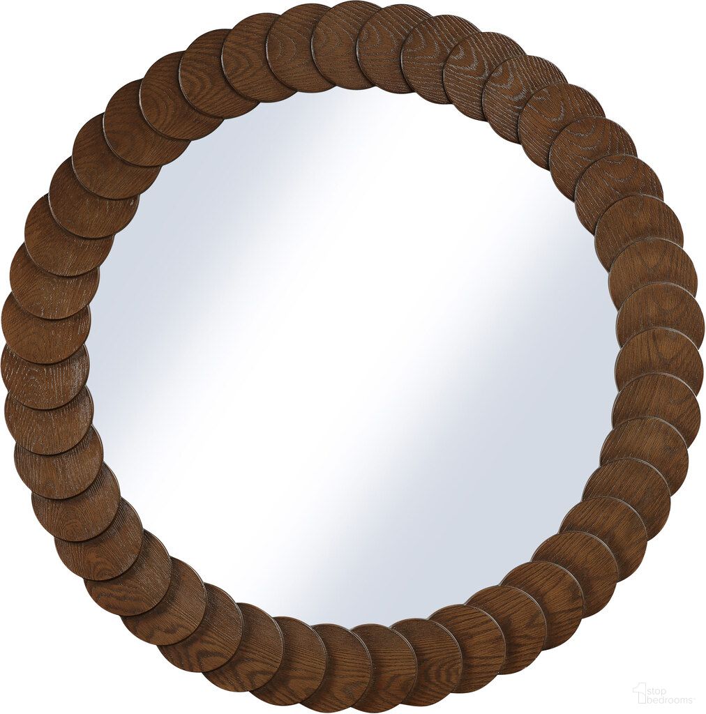 The appearance of Revolve Oak Veneer Mirror In Brown designed by Meridian in the modern / contemporary interior design. This brown piece of furniture  was selected by 1StopBedrooms from Revolve Collection to add a touch of cosiness and style into your home. Sku: 66035Brown-M. Material: Oak Veneer.