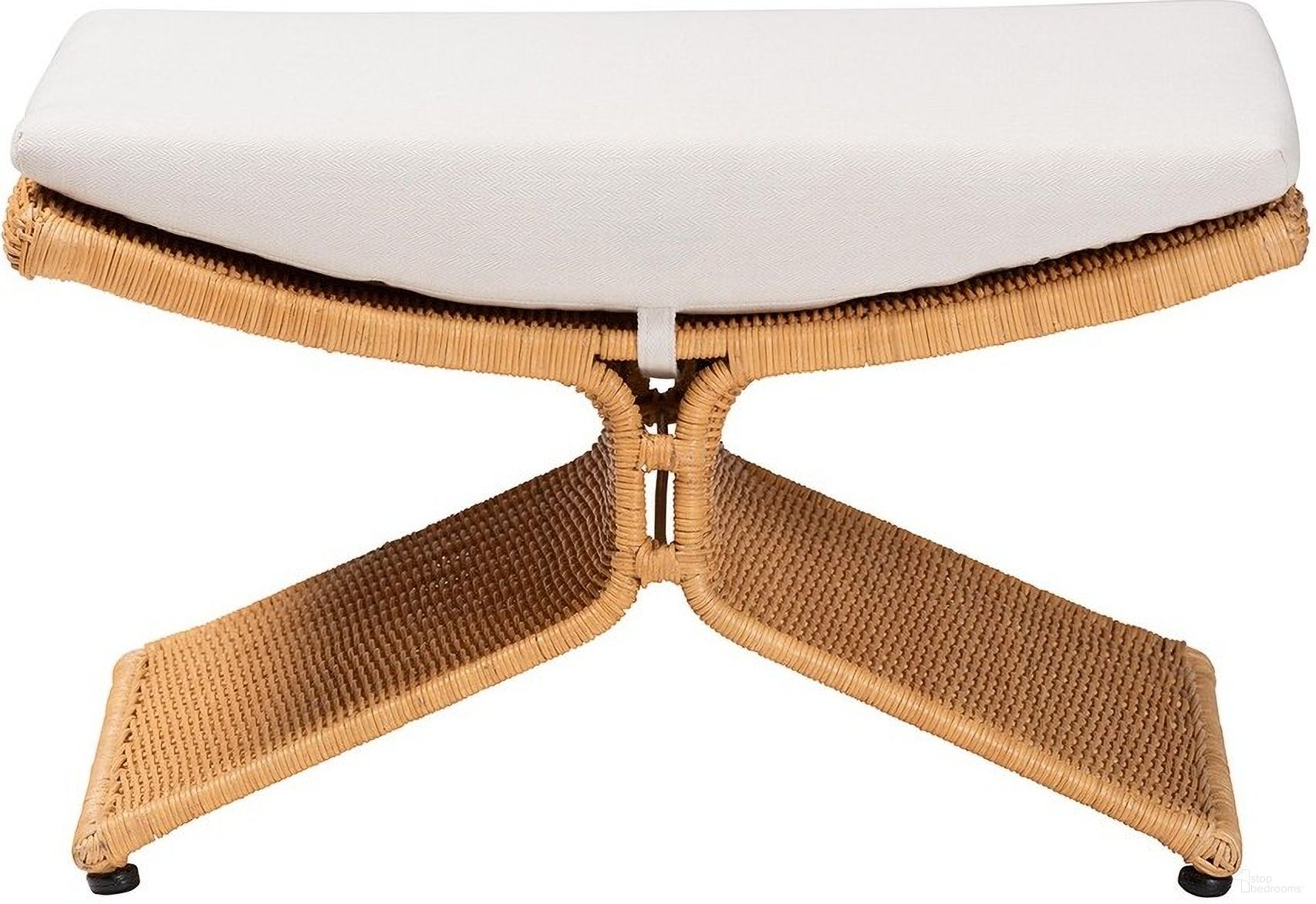 The appearance of Reya Natural Rattan Footstool In Light Honey designed by Baxton Studio in the bohemian interior design. This light honey piece of furniture was selected by 1StopBedrooms from Reya Collection to add a touch of cosiness and style into your home. Sku: Palm-Light Honey/Rattan-Cushioned-Footstool. Material: Natural Rattan.