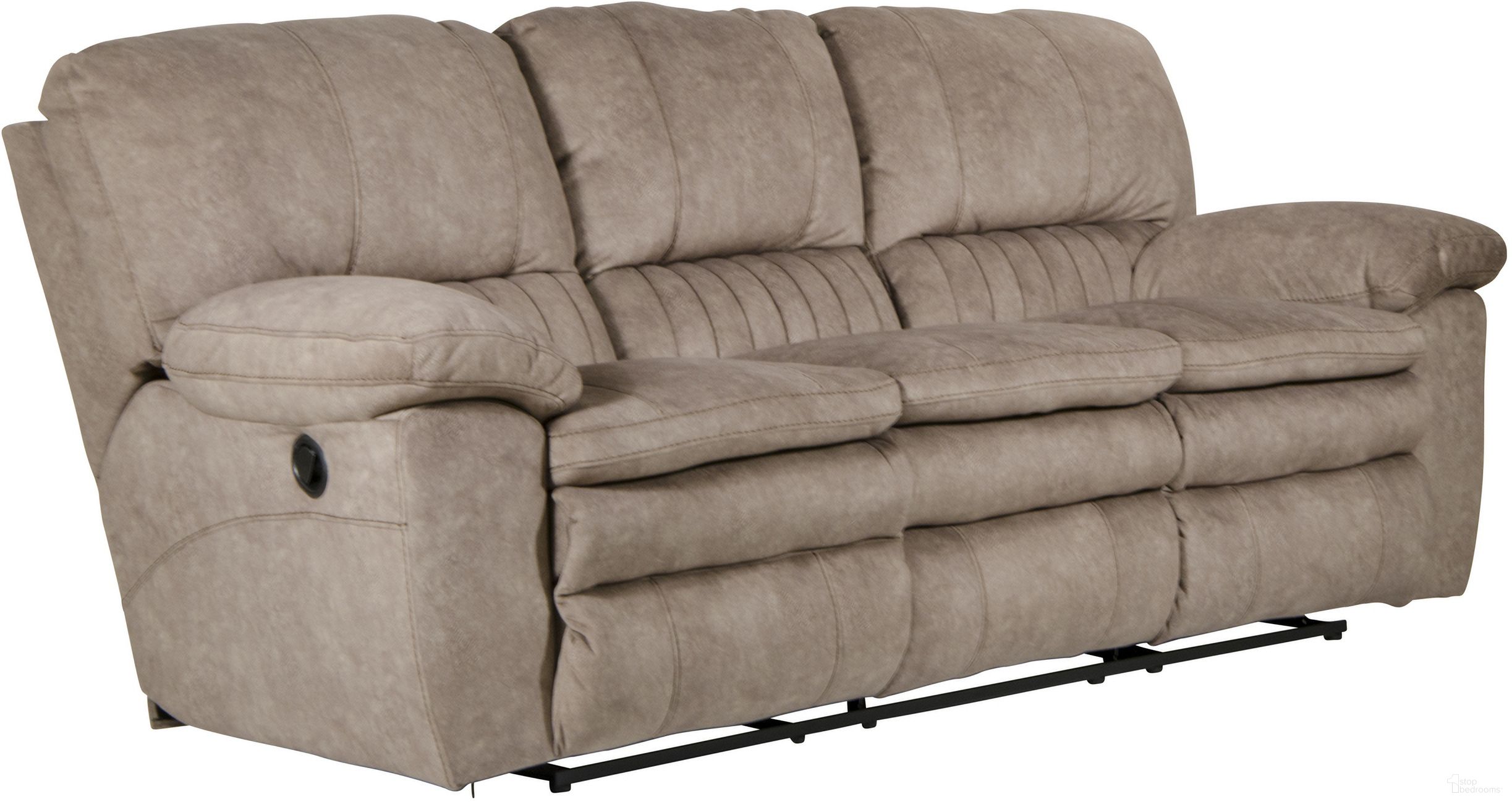 The appearance of Reyes Portabella Lay Flat Reclining Sofa designed by Catnapper in the transitional interior design. This brown piece of furniture  was selected by 1StopBedrooms from Reyes Collection to add a touch of cosiness and style into your home. Sku: 2401279226. Material: Fabric.