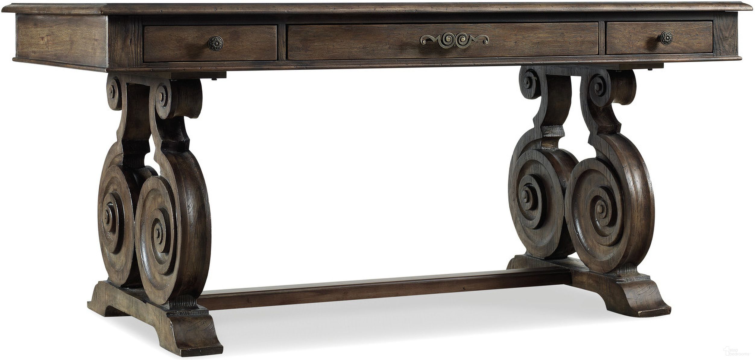 The appearance of Rhapsody Medium Wood Writing Desk designed by Hooker in the traditional interior design. This medium wood piece of furniture was selected by 1StopBedrooms from Rhapsody Collection to add a touch of cosiness and style into your home. Sku: 5070-10459. Material: Hickory.