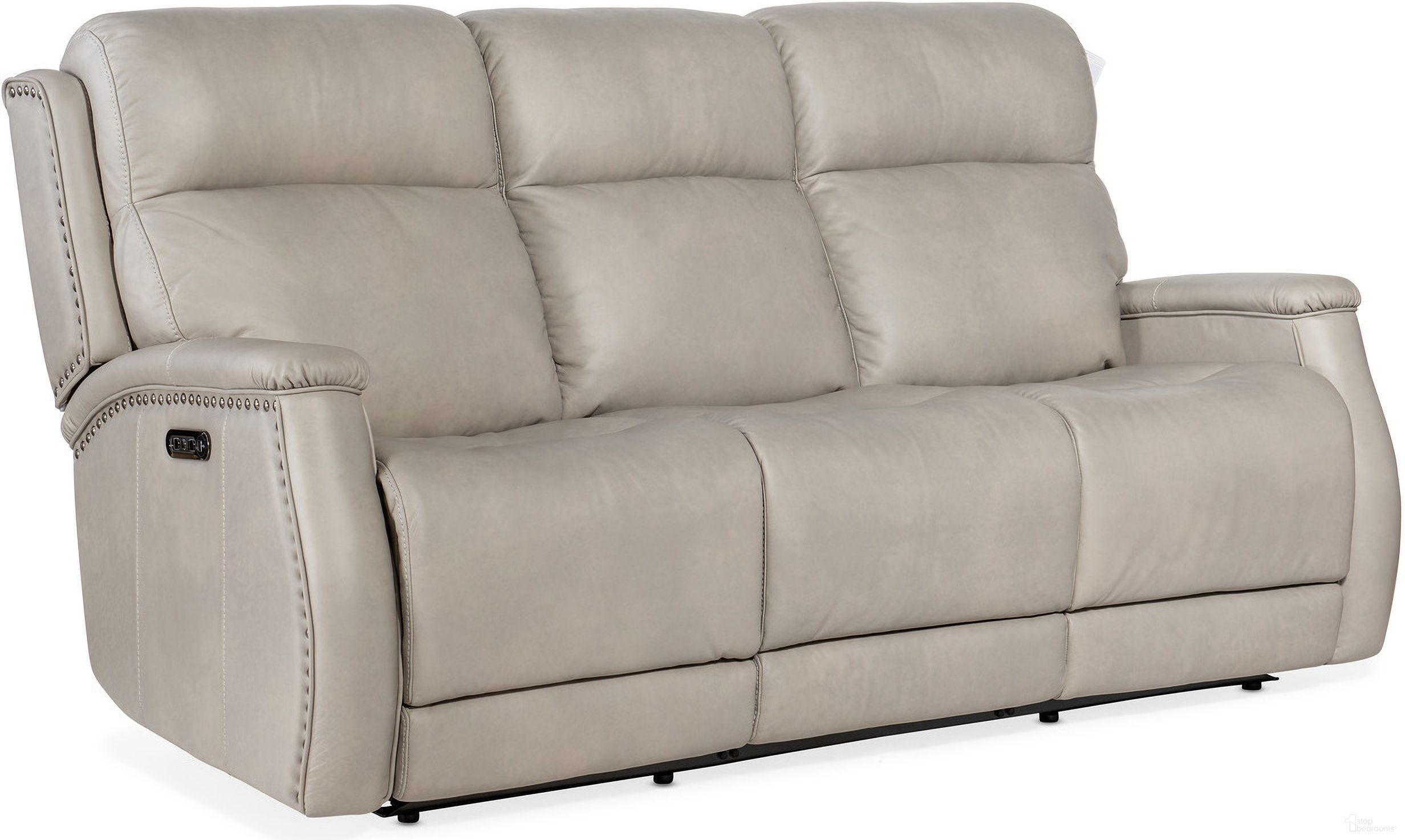 The appearance of MS Rhea Zero Gravity Power Recline Sofa With Power Headrest In Gray designed by Hooker in the transitional interior design. This gray piece of furniture was selected by 1StopBedrooms from MS Collection to add a touch of cosiness and style into your home. Sku: SS703-PHZ3-091. Material: Leather.
