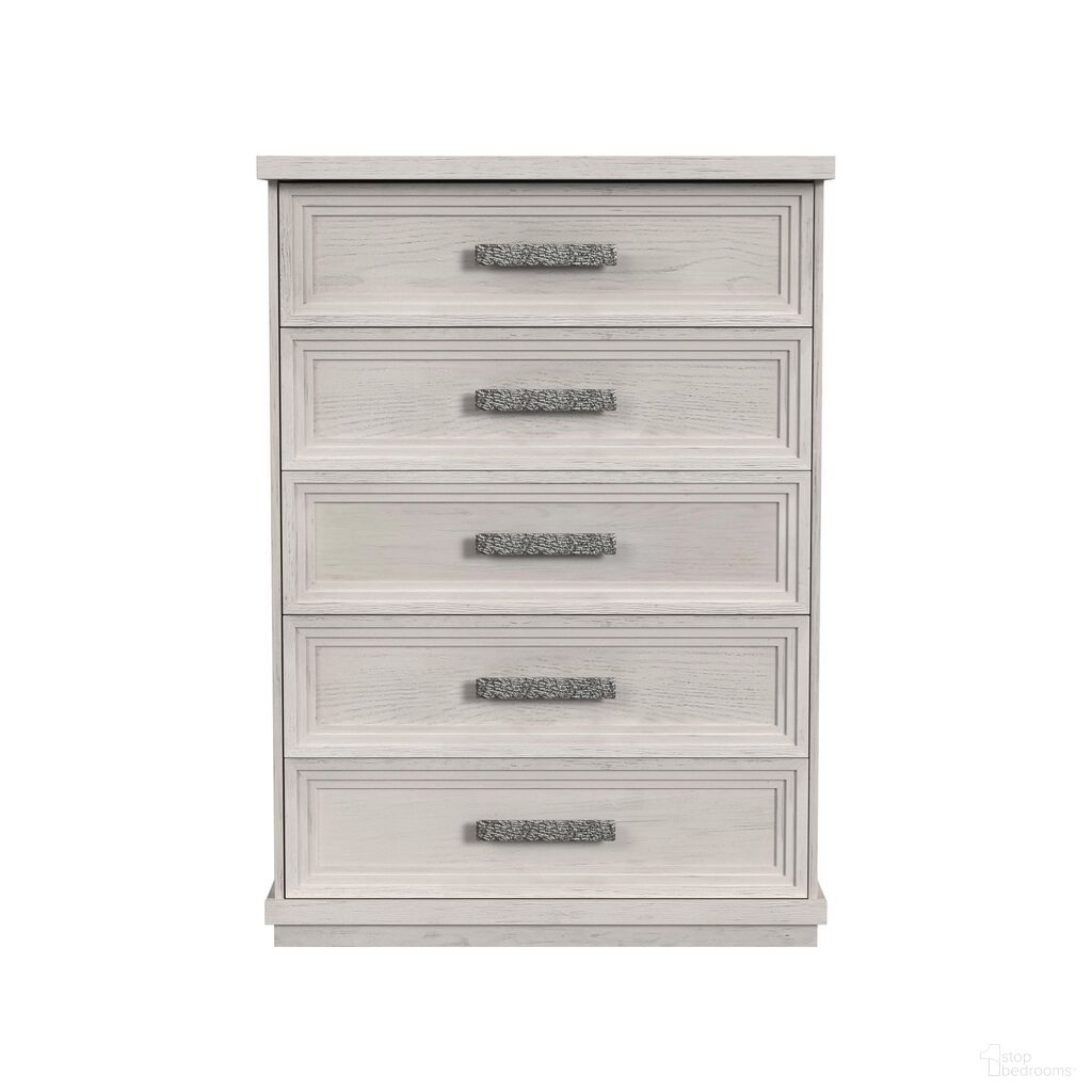 The appearance of Rhiannon 5-Drawer Chest In Antique White designed by Picket House in the transitional interior design. This antique white piece of furniture  was selected by 1StopBedrooms from Rhiannon Collection to add a touch of cosiness and style into your home. Sku: B-11600-7-CH. Material: Oak.
