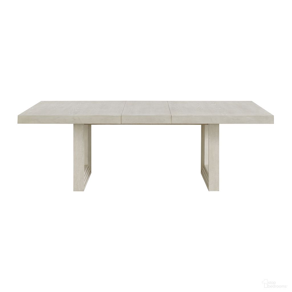 The appearance of Rhiannon Rectangular Dining Table with 18 Inch Leaf In Antique White designed by Picket House in the modern / contemporary interior design. This antique white piece of furniture  was selected by 1StopBedrooms from Rhiannon Collection to add a touch of cosiness and style into your home. Sku: D-11600-7-DT. Table Base Style: Double Pedestal. Table Top Shape: Rectangular. Size: 42" x 74". Material: Oak.