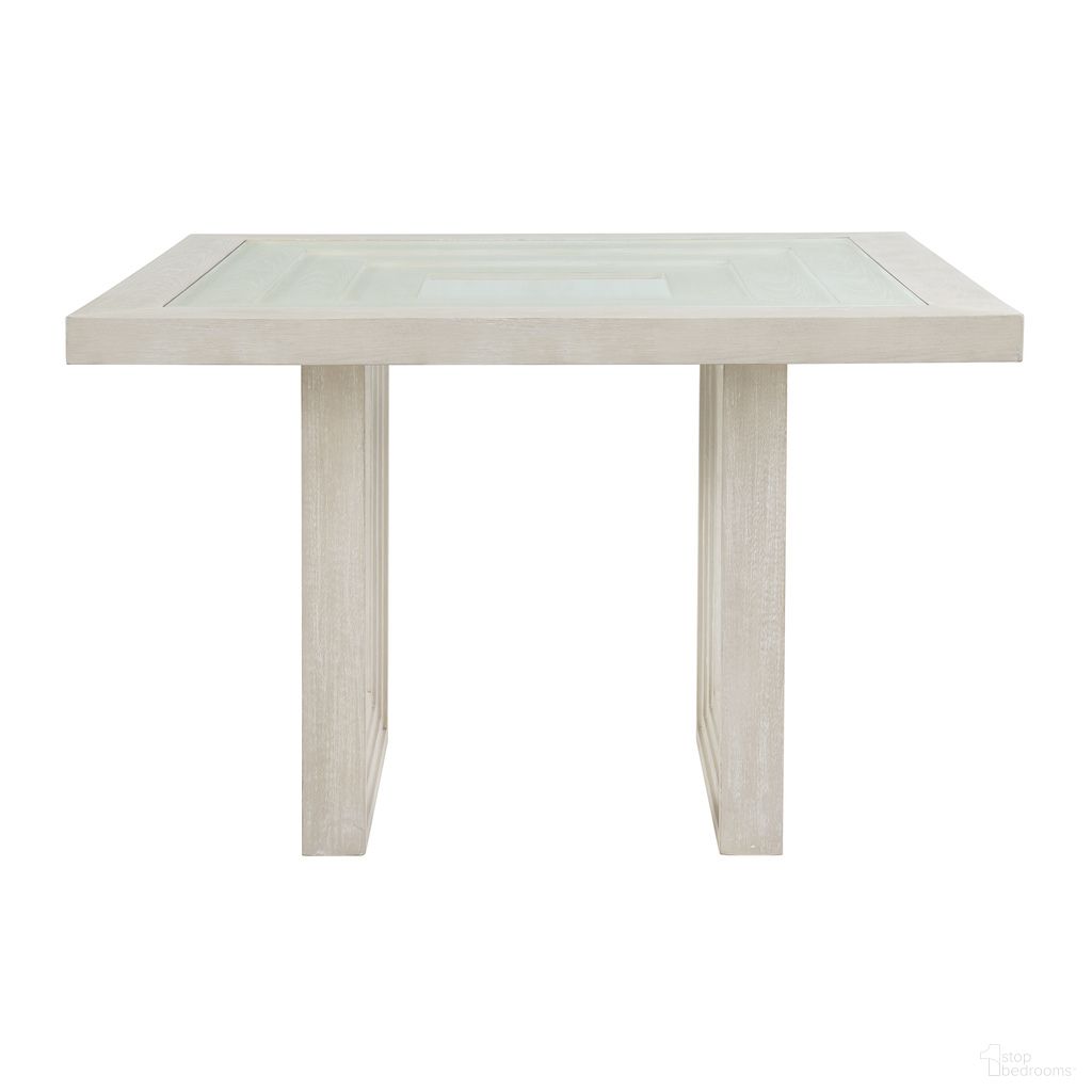 The appearance of Rhiannon Square Counter Table In Antique White designed by Picket House in the modern / contemporary interior design. This antique white piece of furniture  was selected by 1StopBedrooms from Rhiannon Collection to add a touch of cosiness and style into your home. Sku: D-11600-7-SCT. Table Base Style: Double Pedestal. Table Top Shape: Square. Size: 54". Material: Oak.