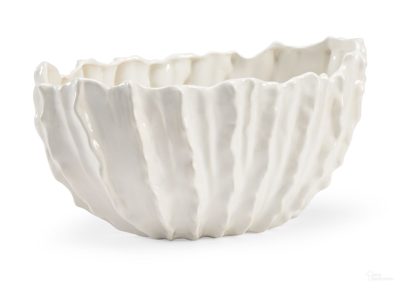 The appearance of Rhinehart Bowl In White and Cream designed by Chelsea House in the modern / contemporary interior design. This white/cream piece of furniture was selected by 1StopBedrooms from Chelsea House Misc Collection to add a touch of cosiness and style into your home. Sku: 383215. Material: Porcelain.