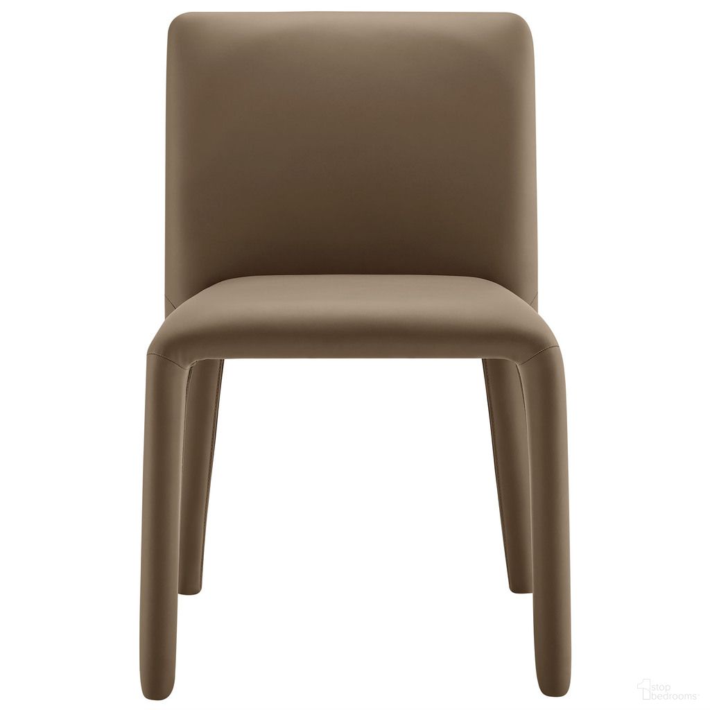 Rhodes Vegan Leather Upholstered Dining Chair In Mushroom Brown