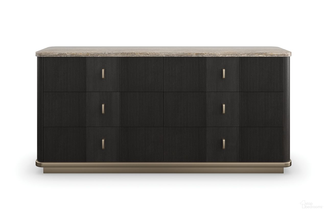 The appearance of Rhythm Dresser In Black designed by Caracole in the modern / contemporary interior design. This black piece of furniture was selected by 1StopBedrooms from Rhythm Collection to add a touch of cosiness and style into your home. Sku: M143-023-032. Material: Stone.