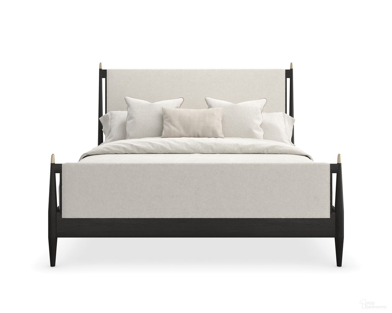 Rhythm Upholstered Bed King Dark B In Ivory