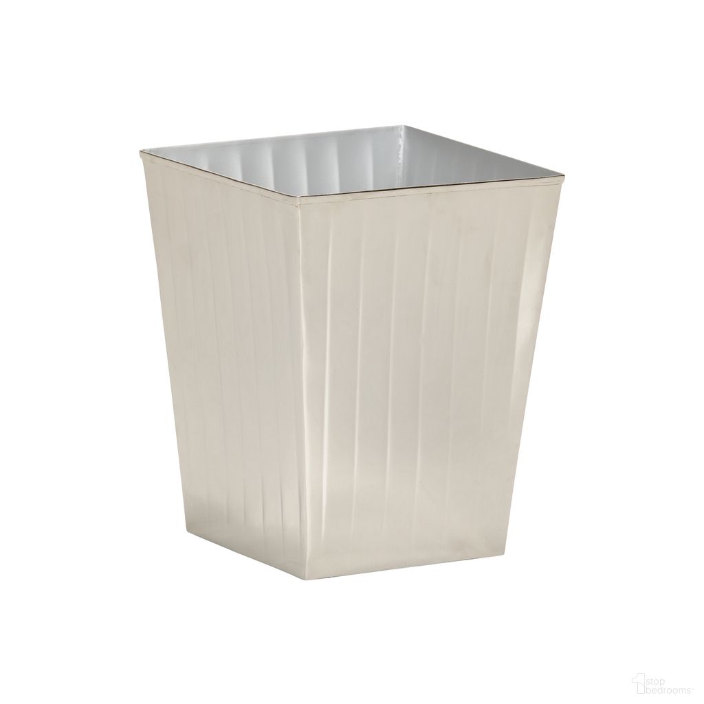 The appearance of Ribbed Wastebasket In Silver designed by Wildwood in the modern / contemporary interior design. This silver piece of furniture  was selected by 1StopBedrooms from Wildwood Collection to add a touch of cosiness and style into your home. Sku: 302273. Material: Aluminum.