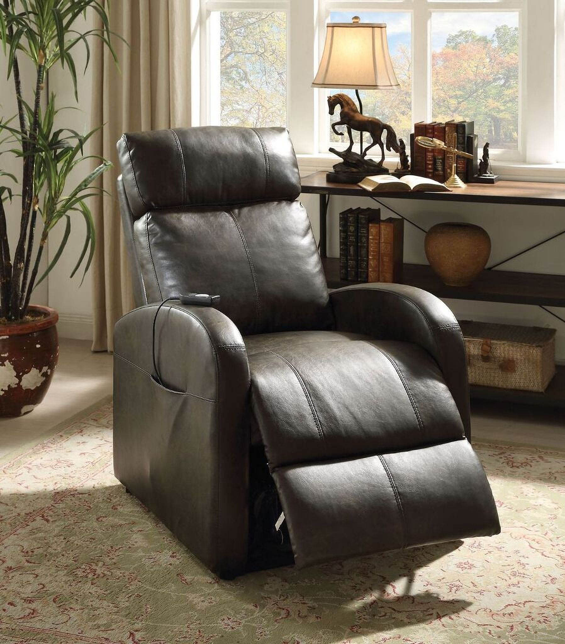 Ricardo Dark Gray Recliner with Power Lift