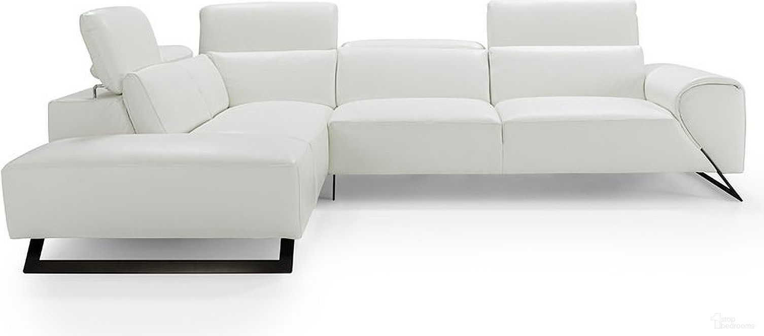 The appearance of Ricci White Chic Leather LAF Sectional designed by Bellini Modern Living in the modern / contemporary interior design. This white piece of furniture  was selected by 1StopBedrooms from Ricci Collection to add a touch of cosiness and style into your home. Sku: Ricci LHF WHT. Material: Leather. Layout: L-Shape. Orientation: LAF.