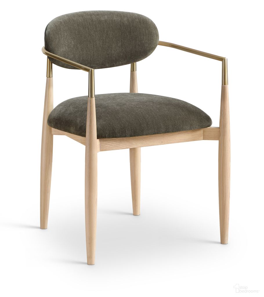 The appearance of Riccio Performance Fabric Upholstered Dining Arm Chair Set of 2 In Brown and Stained Natural designed by Meridian in the modern / contemporary interior design. This brown/stained natural piece of furniture was selected by 1StopBedrooms from Riccio Collection to add a touch of cosiness and style into your home. Sku: 11021Brown-AC. Material: Polyester. Chair Type: Arm Chair.